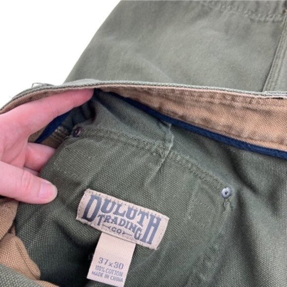 37x27” GREEN Duluth Trading Green Fire Hose Cargo Pants - Picture 7 of 8